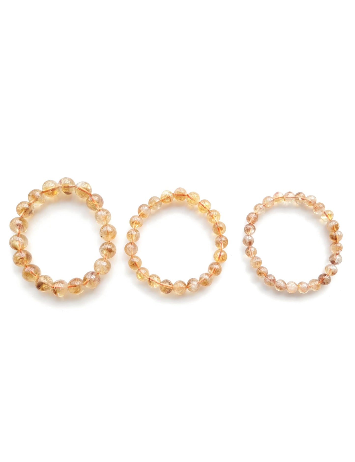 Silan's Yellow Phantom Quartz Bracelet for Women, Natural Crystal Stretch Elastic Adjustable Bracelet with Lucky Card, Gift for Her (9-10mm)