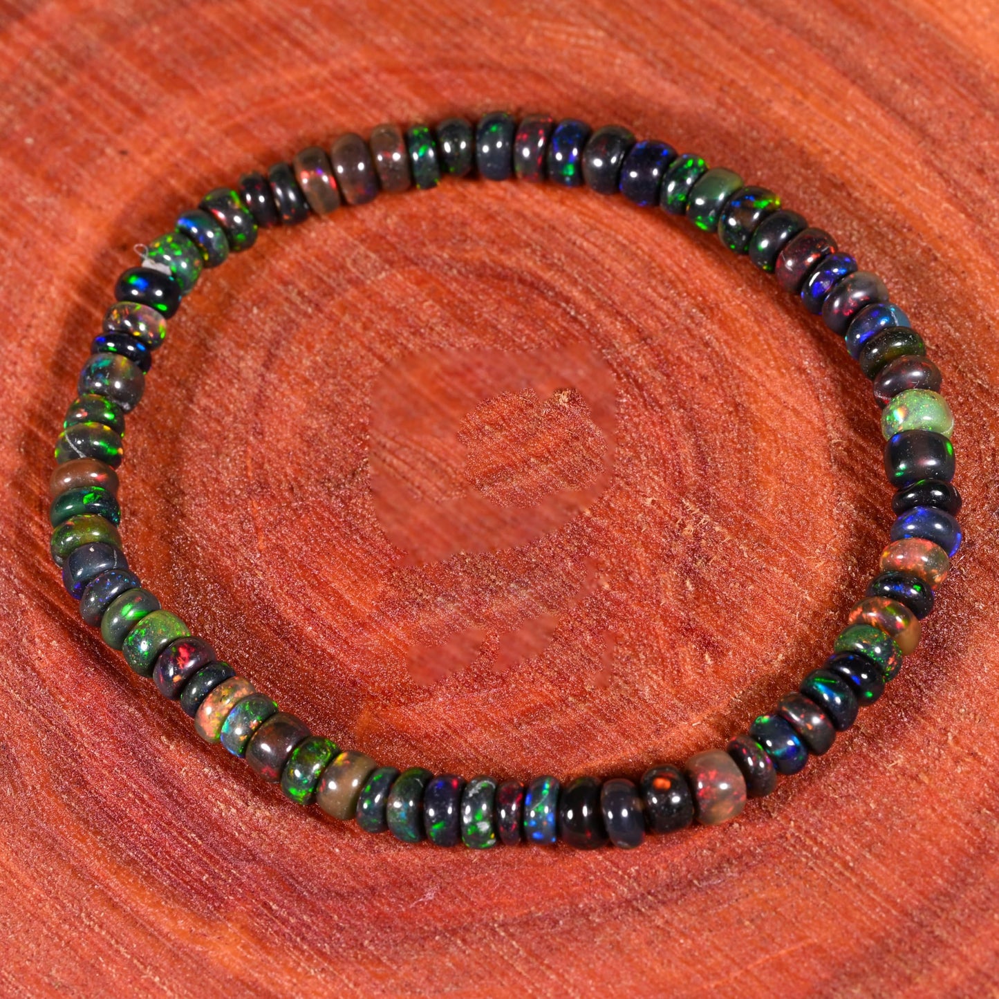 GEMS OF BAY Opal Bracelet (9 Inches, Black)