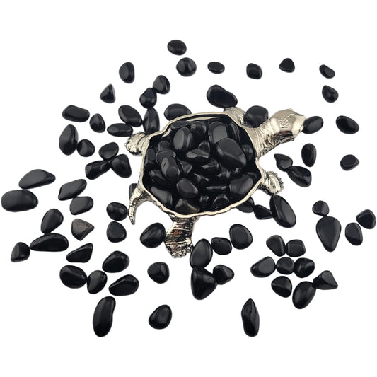 1,000 Carats Black Obsidian Handpicked Tumbled Stones Crystals Chips Bulk Pocket Stones for Healing, Reiki, Meditation, Witchcraft and Home Decorations (Black Obsidian)