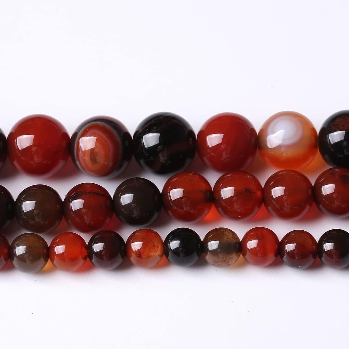 48PCS 8MM Red Persian Agate Stone Beads Energy Healing Beads for DIY Jewelry Bracelet Necklace Making for Jewelry Making15Inch…