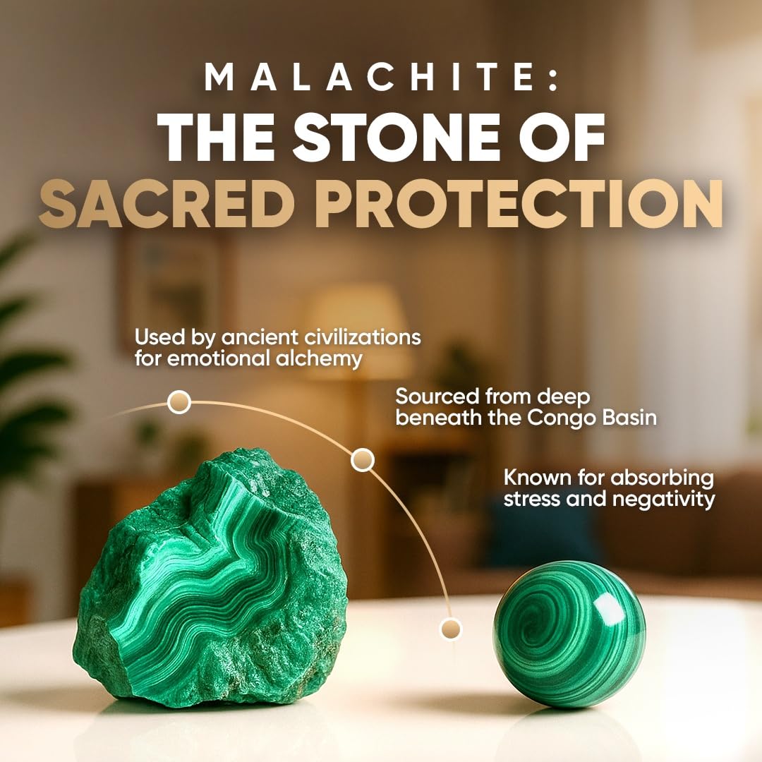Conscious Items The Anxiety Bracelet for Women & Men, Green Malachite Bracelet for Inner Calm & Emotional Balance, Calming Bracelets for Anxiety with Malachite Crystals