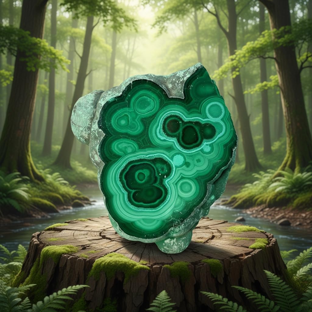 0.33-0.66 lb Natural Malachite Slabs - Premium Polished Crystal Slices for Home & Office Decor - Unique Raw-Edged Healing Stones 2-4 inch (0.33-0.44 lb)