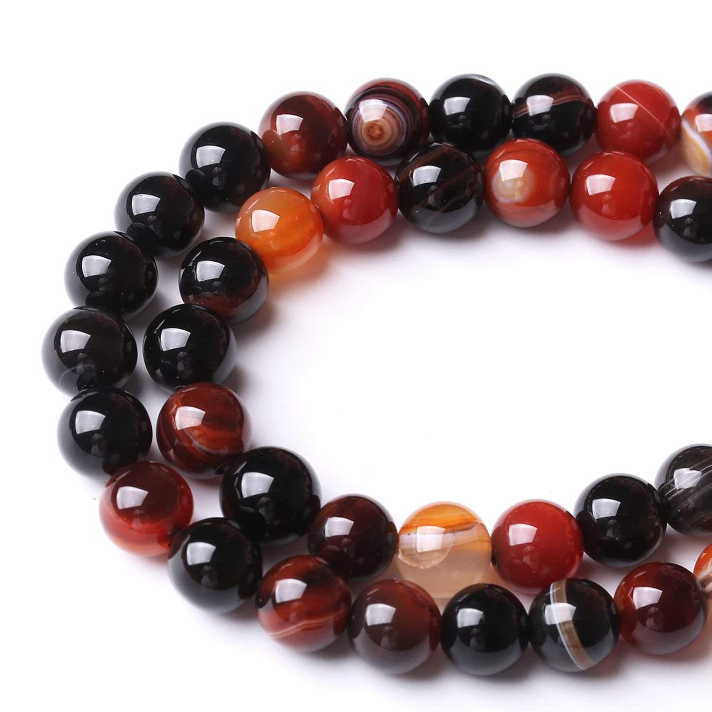 48PCS 8MM Red Persian Agate Stone Beads Energy Healing Beads for DIY Jewelry Bracelet Necklace Making for Jewelry Making15Inch…