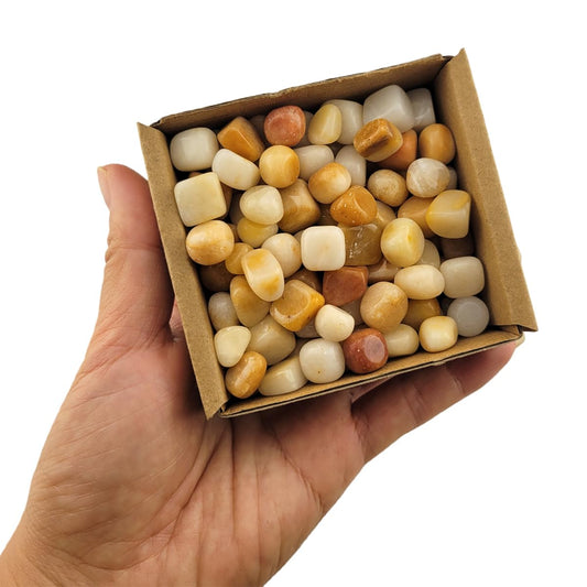 1,000 Carats Handpicked Tumbled Stones Crystals Chips Bulk Pocket Stones for Healing, Reiki, Meditation, Witchcraft and Home Decorations (Yellow Aventurine)