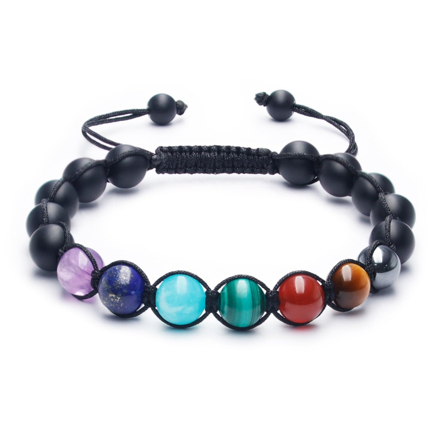 GENASTO 7 Chakra Bracelet with Real Stones Healing Crystal Stone Beads Bracelets Chakra Bracelet for Men and Women Yoga Crystals Beaded Bracelets for Meditation Relax