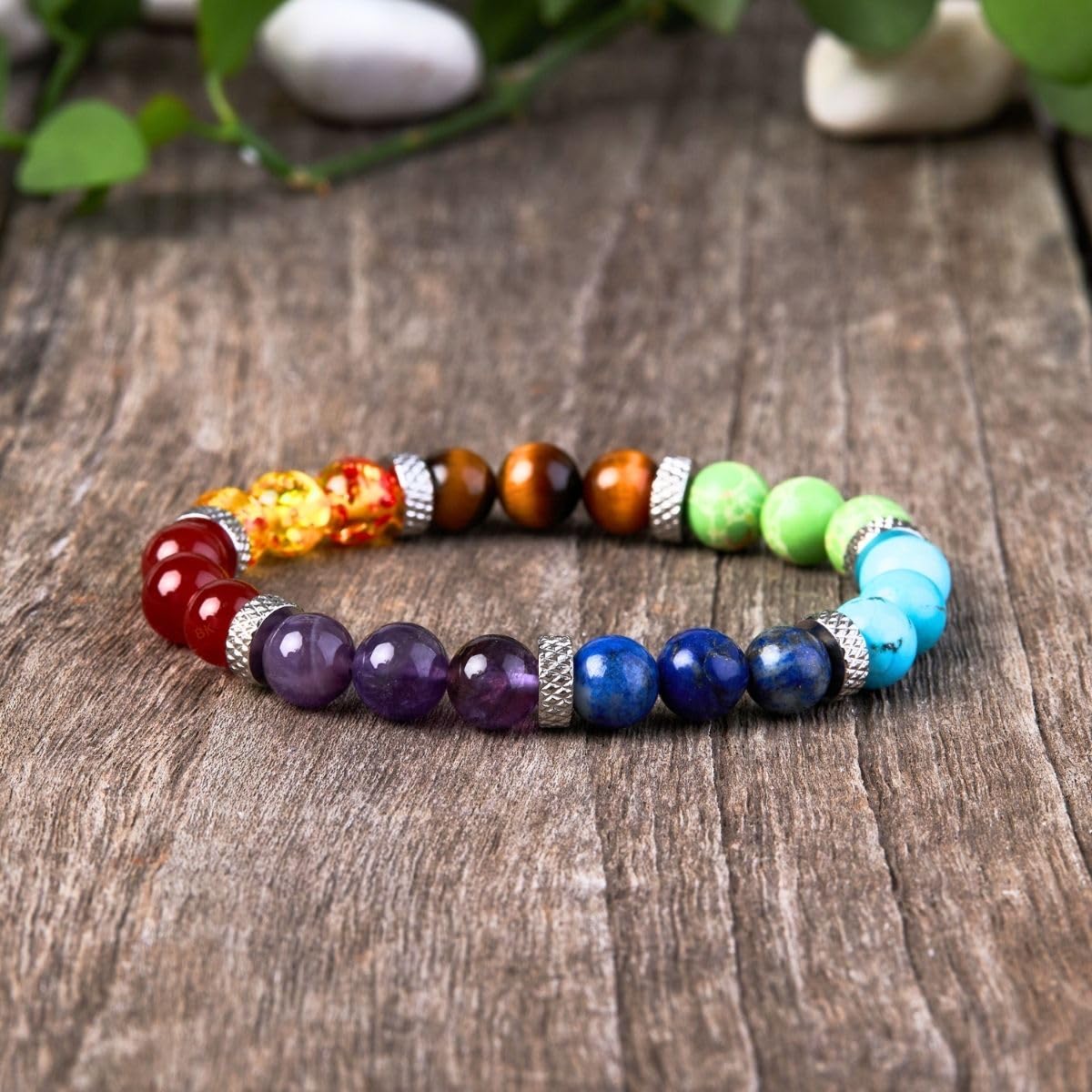 Buddha & Karma 7 Chakra Gemstone Bracelets - Men’s Bracelet Offers Real Stones for Spiritual Focus & Wellness - A Protection Bracelet That Empowers Your Journey with Grounding, Clarity & Connection