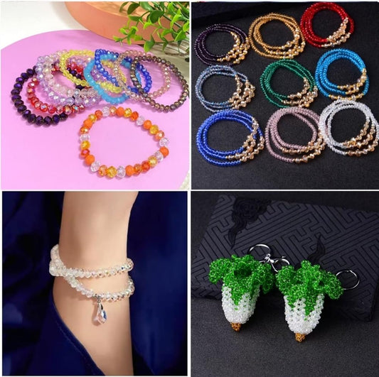 Honkoolly 50pcs Crystal Glass Beads 10mm Faceted Rondelle Glass Spacer Beads with Hole for Bracelets Necklace Earring DIY Jewelry Making Craft(Crystal Clear)