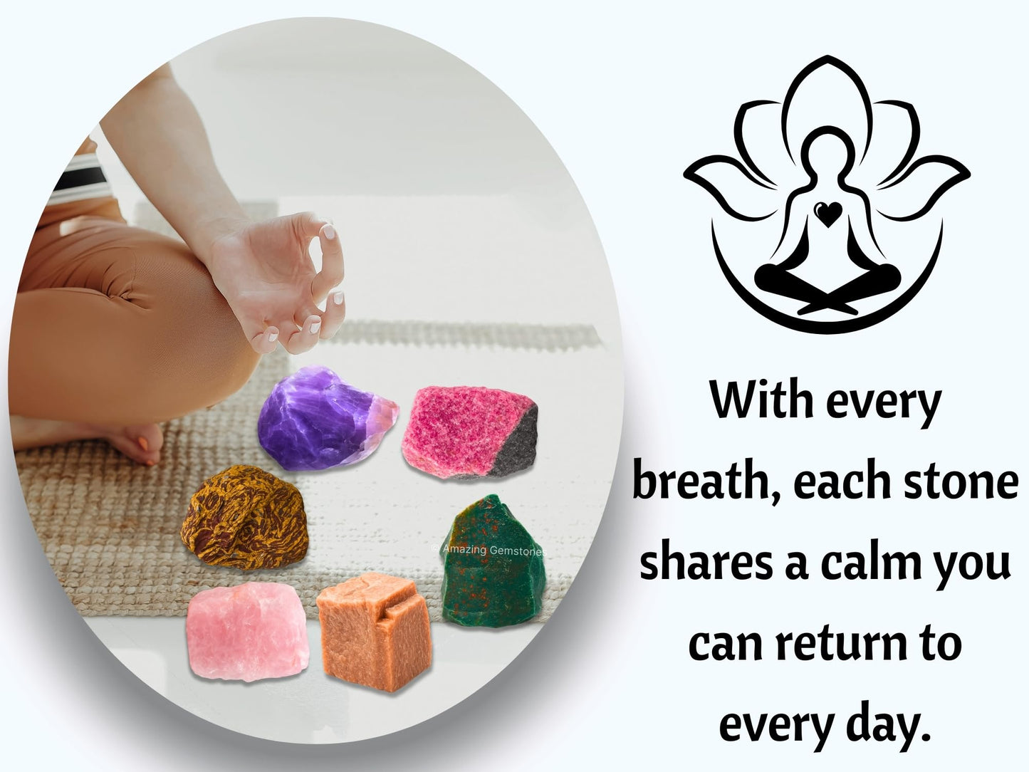 Amazing Gemstone Crystals for Pleasant Period Menstrual Cycle Menses, Set of 6 Blood Stone, Rose Quartz, Peach Moonstone, Mariyam Jasper and Rhodonite Healing Crystals and Stones