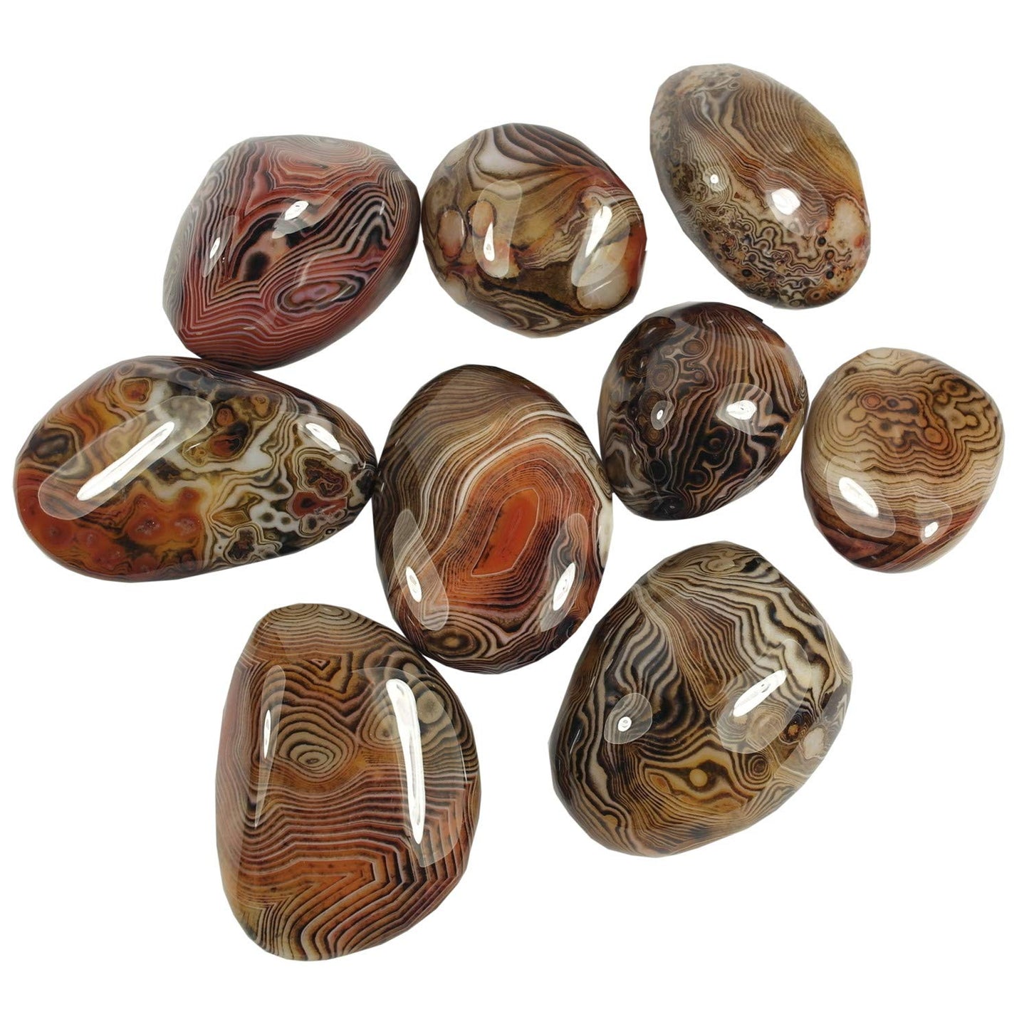0.5 Pound Healing Stones Banded Lace Agate Worry Crystal Irregular Reiki Palm Stone tumbing Pattern River Jasper Madagascar Collection Gifts Decor