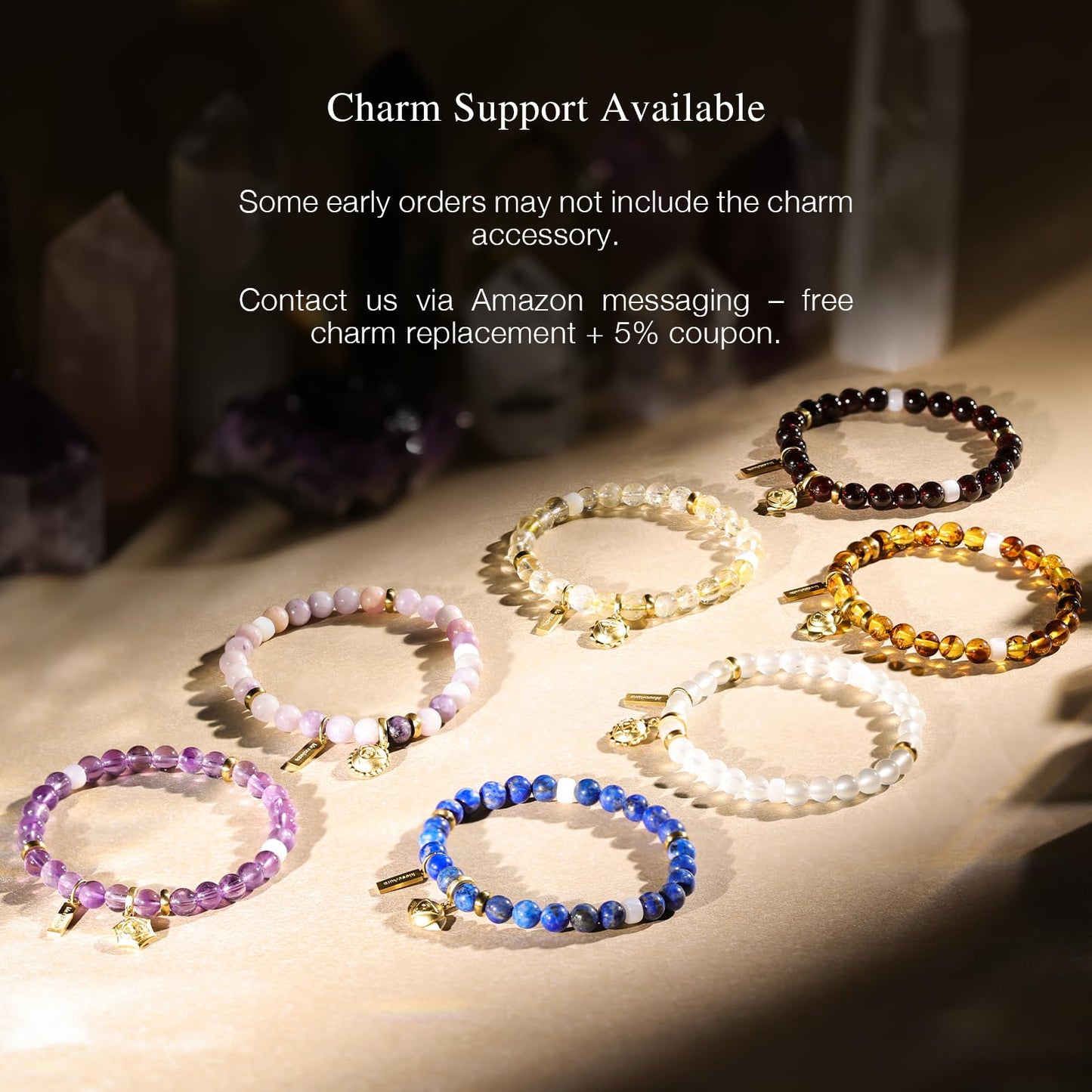 MesoAura Natural Garnet Bracelet – handmade Crystal Healing Jewelry for Women & Men – Root Chakra Balance, Vitality & Courage Energy Stone – Zodiac Capricorn Aquarius – Spiritual Gemstone Beaded Bracelet (Sacral Chakra – Amber Serenade bracelet)
