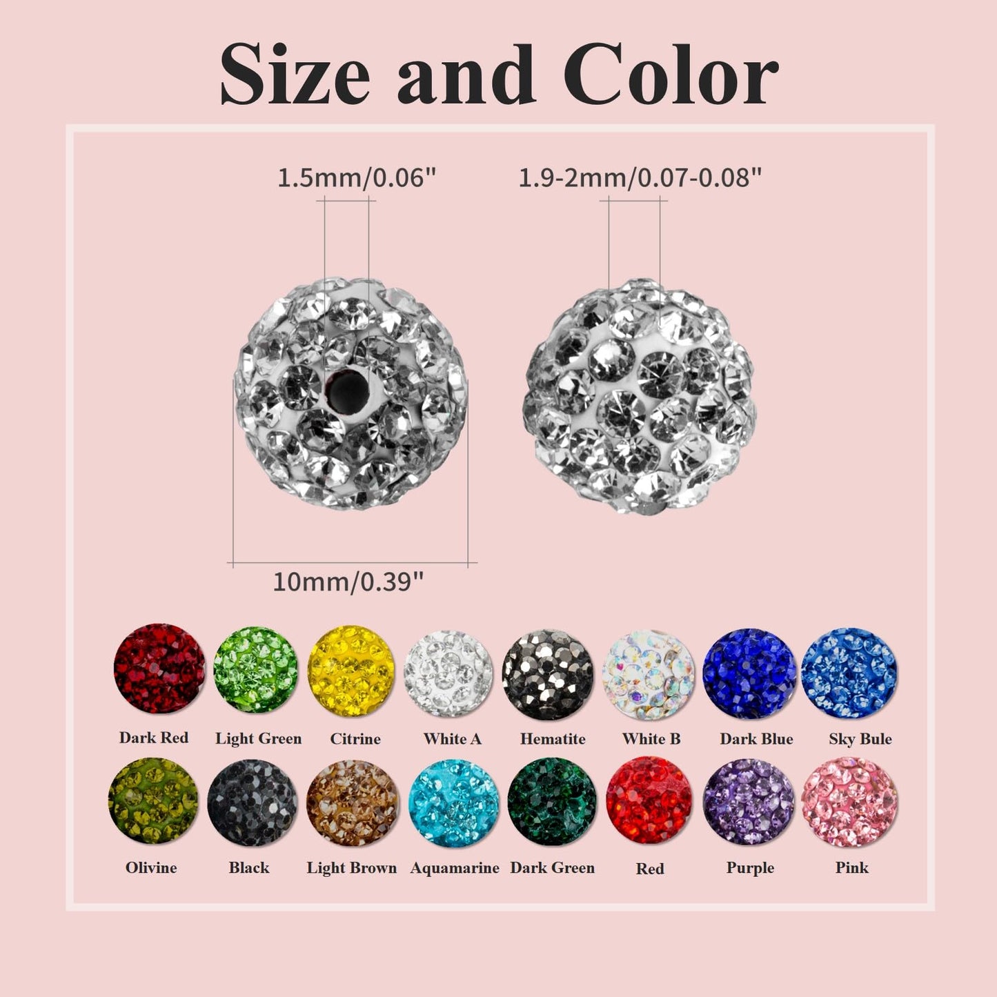 10mm Clay Rhinestone Beads for Bracelets, 100 Pcs Sparkle Crystal Beads for Jewelry Making, Glitter Round Shamballa Disco Ball Design for DIY Crafts Necklace Earrings Decoration (Light Brown)