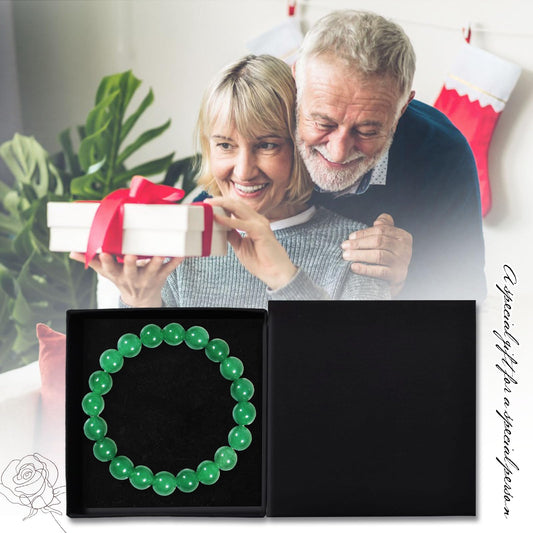 VDKIDKT Chakra Healing Bracelet 10mm Natural Emerald Bead Bracelet for Women Men, Gift for Mother's Day, Heart Chakra Green Crystal Spiritual Healing Bracelet (Emerald)