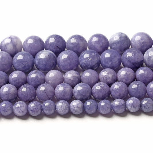 6MM 60PCS Lavender Purple Chalcedony Stone Loose Beads for Jewelry Making DIY Bracelet Necklace