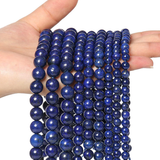 6mm Beads for Bracelets Lapis Lazuli Beads Crystal, Stone Beads Gemstone for Jewelry Making, Blue Beads for Art Crafts About 60pcs
