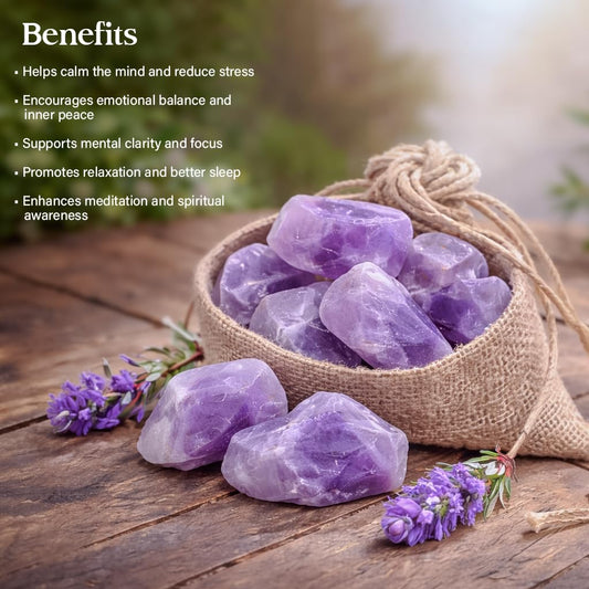 "300 + Carats, 1 Pc Amethyst Rock Rough Stone 4050 mm Raw Crystals Rock Crystals & Healing Stones Rough Gemstones Rock Collection for Beginners Used as Crystal Therapy, Meditation, Reiki"