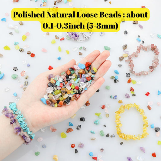 XIANNVXI Amethyst Beads, Natural Chip Stone Beads 400Pcs Crystal Bead 5-8mm Irregular Healing Crystal Loose Rocks for DIY Jewelry Making