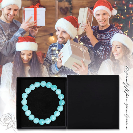 VDKIDKT Chakra Healing Bracelet 10mm Natural Aquamarine Beads Bracelet for Women Men Crystal Healing Stone Bracelet for Calming Energy and Wisdom (Aquamarine)