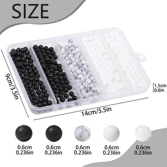 Songxi Stone Beads Bracelet Making Kit 300PCS, 6mm Loose Crystal Gemstone Beads for Bracelet Necklace Earring, DIY Crafts Beads for Jewelry Making for Couples Lovers Adults