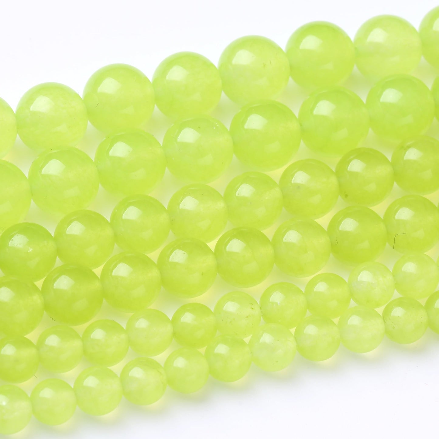 45PCS 8MM Natural Apple Green Chalcedony Beads Round Loose Stone Beads for Jewelry Making DIY Energy Stone Healing Power Bracelet 15"