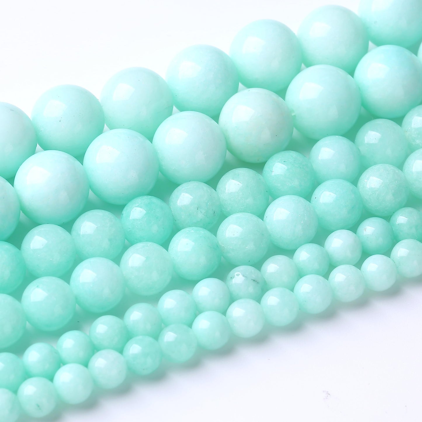 48PCS 8MM Amazonite Blue Jade Stone Beads Energy Healing Beads for DIY Jewelry Bracelet Necklace Making for Jewelry Making 15Inch