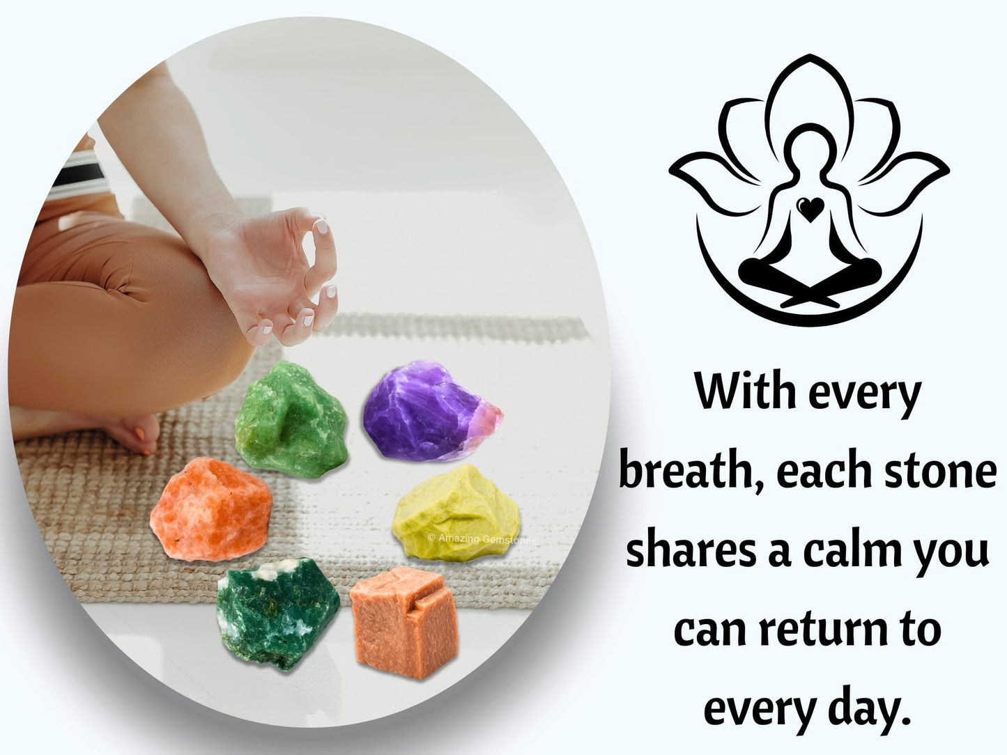 Amazing Gemstone Crystals for Retirement, Set of 6 Amethyst, Green Aventurine, Sunstone, Serpentine, Moss Agate and Peach Moonstone Healing Crystals and Stones