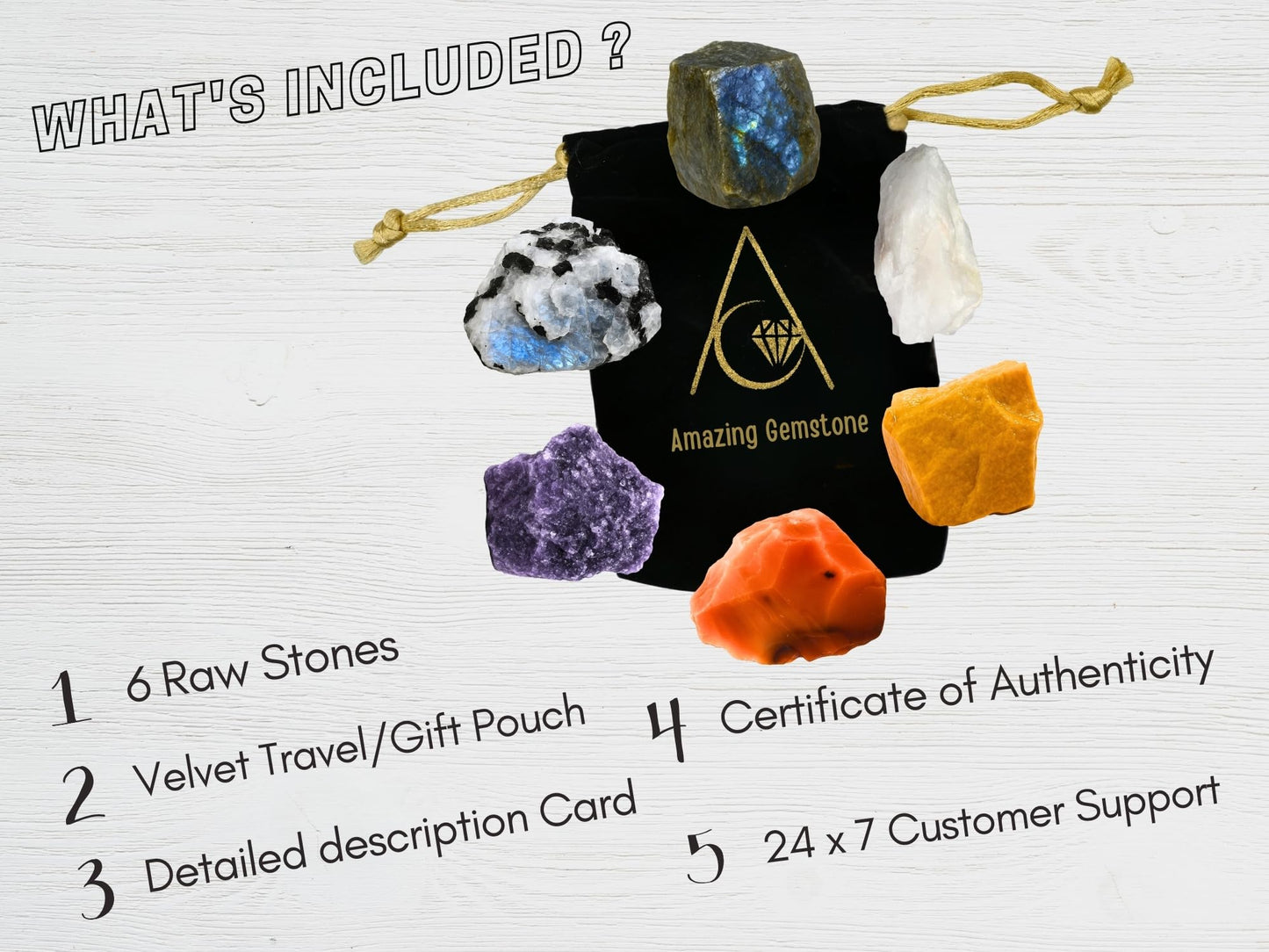 Amazing Gemstone Crystals for Teenagers Manifestation, Set of 6 Labradorite, Lepidolite, Rainbow Moonstone, Carnelian, White Agate and Yellow Jasper Healing Crystals and Stones