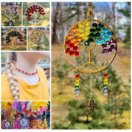 Dowarm 10MM Crystal Glass Beads for Jewelry Making, Briolette Rondelle Crystal Beads for Crafts Wind Chimes Suncatchers, Briolette Glass Beads (Crystal AB, 10MM, 100PCS)