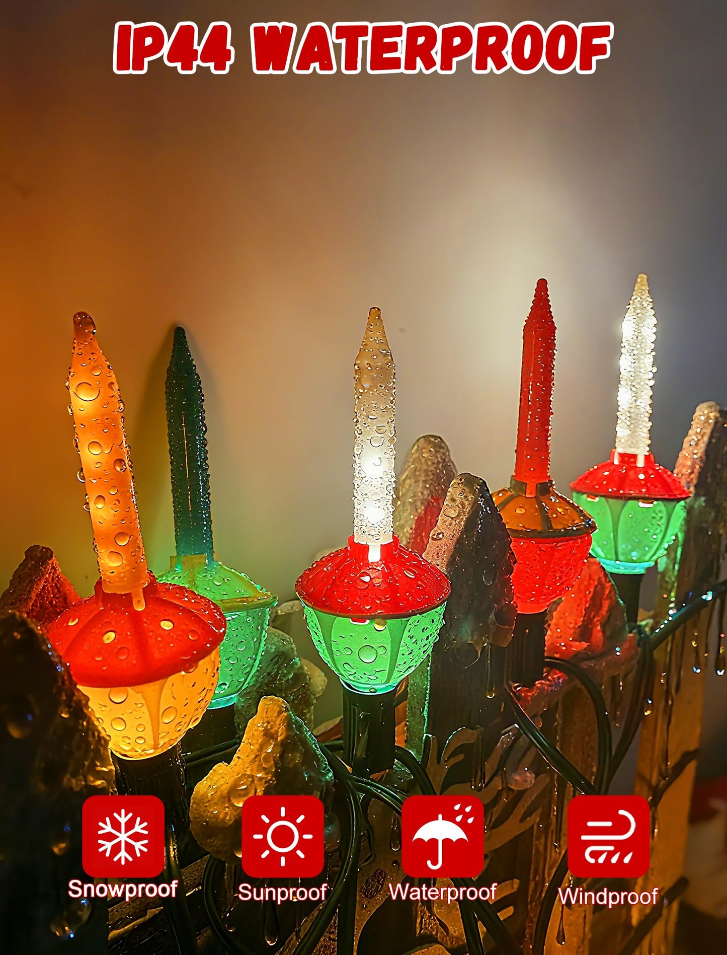 Doratale Christmas Bubble String Lights, 9.5Ft, Multicolor, 9 LED Bulbs, Model LR-I/O-C-9-0.6-L1, Outdoor Holiday Decor