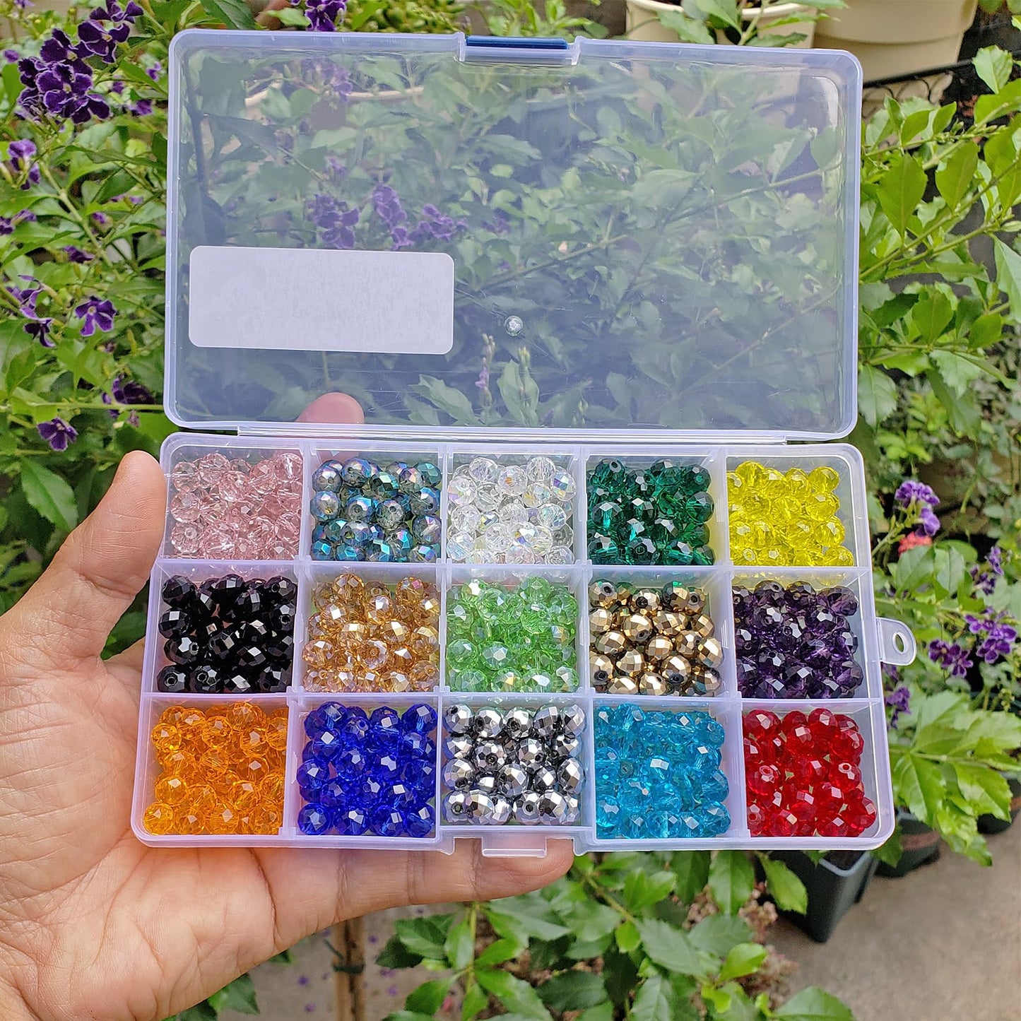 chengmu 8mm Rondelle Glass Beads for Jewelry Making, Faceted Briolette Crystal Spacer Beads for Bracelets Necklaces Earring, 495pcs