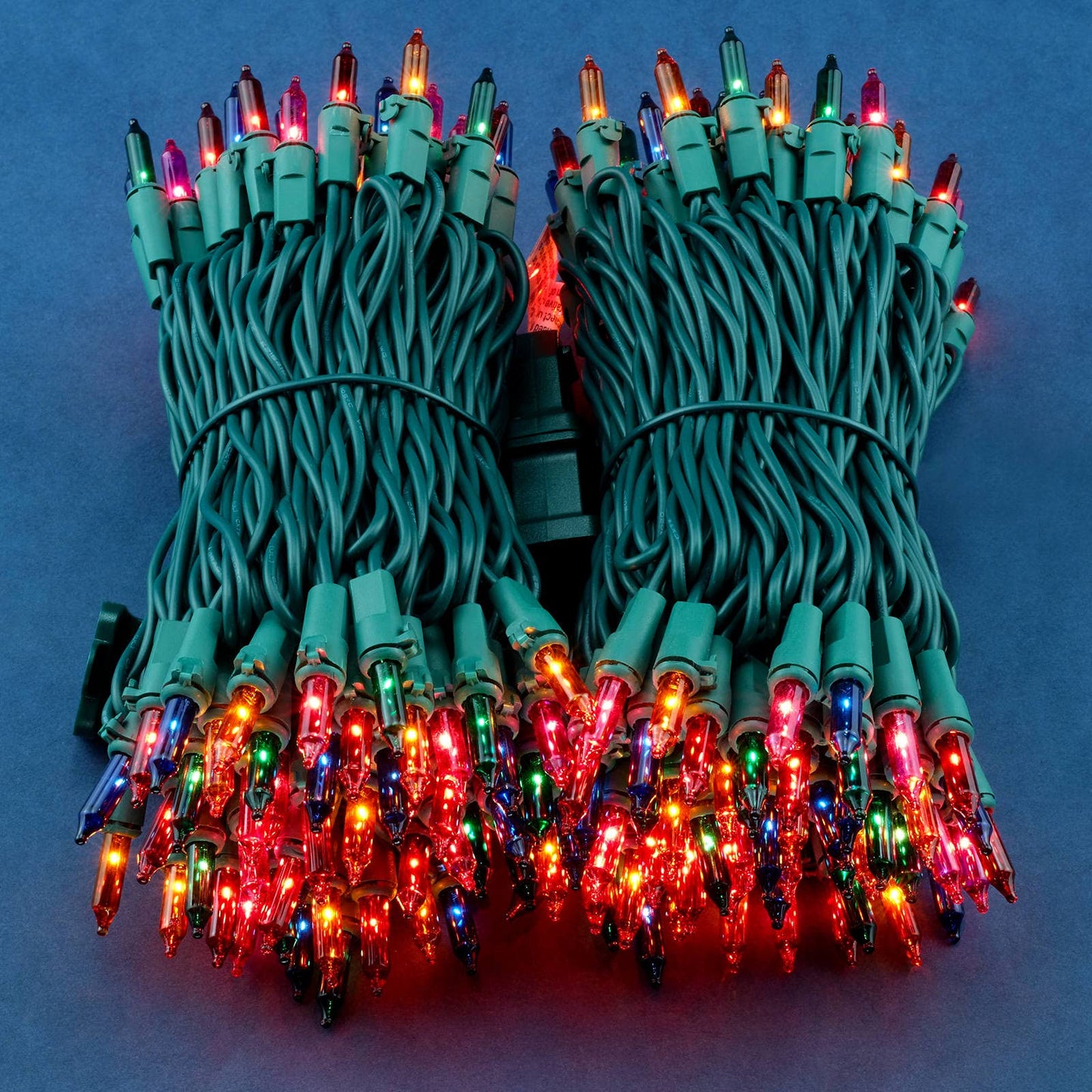 SWEET SHINE Multicolor Christmas Lights, 200 Count (2 Strands of 100), 33 ft Green Wire, UL Listed, Copper Wire & Glass Bulbs