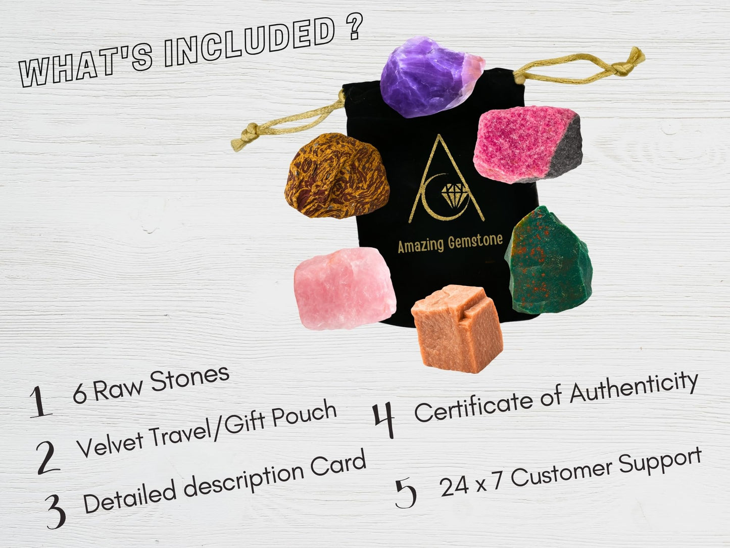 Amazing Gemstone Crystals for Pleasant Period Menstrual Cycle Menses, Set of 6 Blood Stone, Rose Quartz, Peach Moonstone, Mariyam Jasper and Rhodonite Healing Crystals and Stones