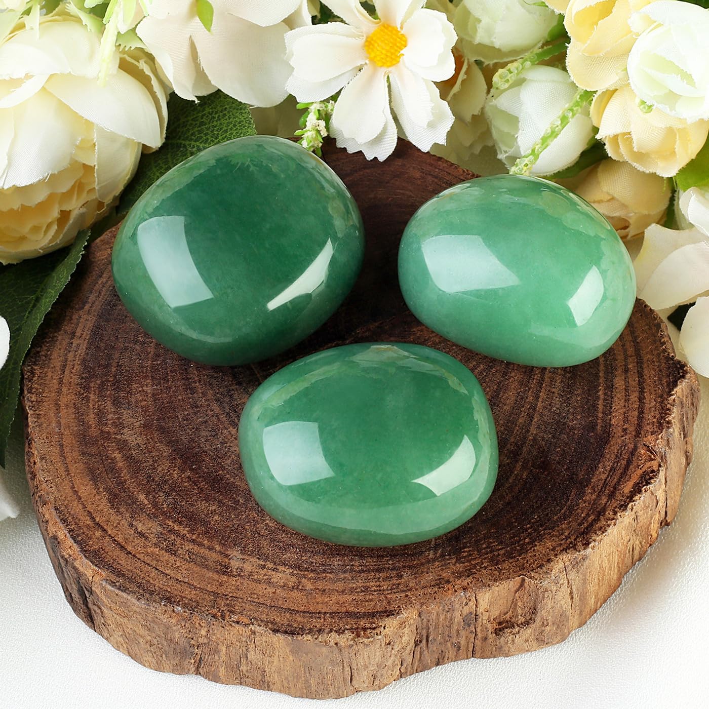 MAIBAOTA 1.6-2.0" Green Aventurine Crystal Large Aventurine Crystals Reiki Green Crystal Natural Tumbled Polished Stones for Energy Witchcraft Therapy Meditation DIY Crystals for Protection