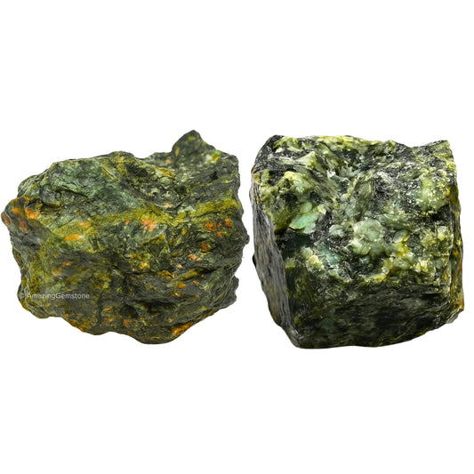 Amazing Gemstone Flower Stone Raw Crystals and Healing Stones, Natural Rocks for Tumbling - DIY Raw Stones and Crystals, 2 Pieces
